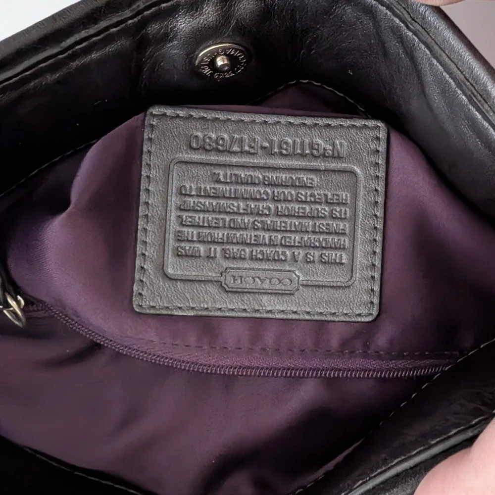 Coach Ashley Lurex Charcoal Shoulder Bag - Picture 4 of 7